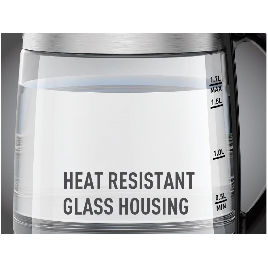 Tefal - Chaleira GLASS 1,7 l  2200W/230V cromado mate