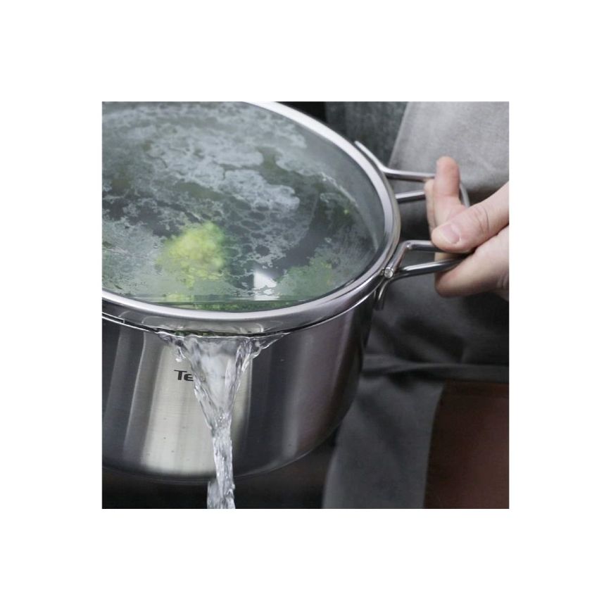 Tefal - Conjunto de 10 panelas NORDICA em aço inoxidável