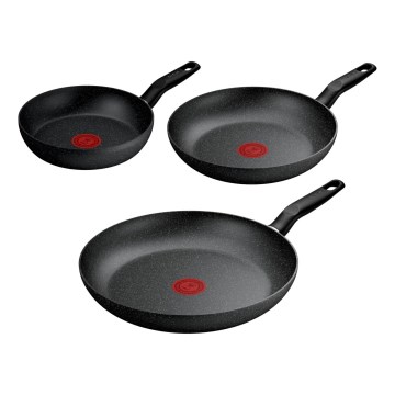 Tefal - Conjunto de 3 frigideiras DARK ESSENTIAL