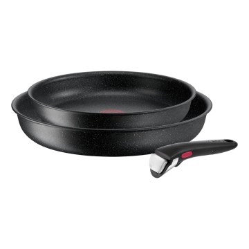 Tefal - Conjunto de 3 frigideiras INGENIO BLACK STONE