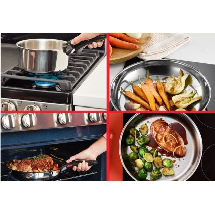Tefal - Conjunto de 3 peças INGENIO COOK em aço inoxidável