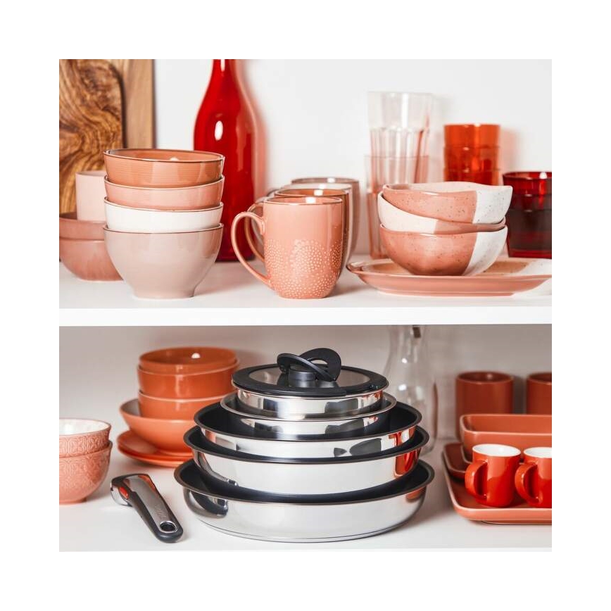 Tefal - Conjunto de utensílios de cozinha 5 peças INGENIO EMOTION em aço inoxidável