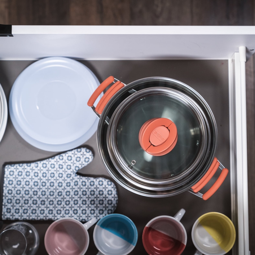 Tefal - Conjunto de 6 panelas OPTI'SPACE