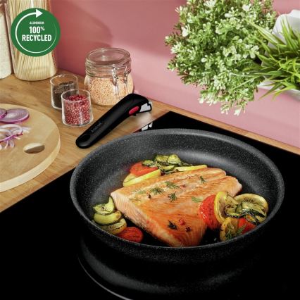 Tefal - Conjunto de 8 peças de panelas INGENIO BLACK STONE
