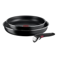 Tefal - Conjunto de frigideiras 3 unid. INGENIO EASY COOK & CLEAN BLACK
