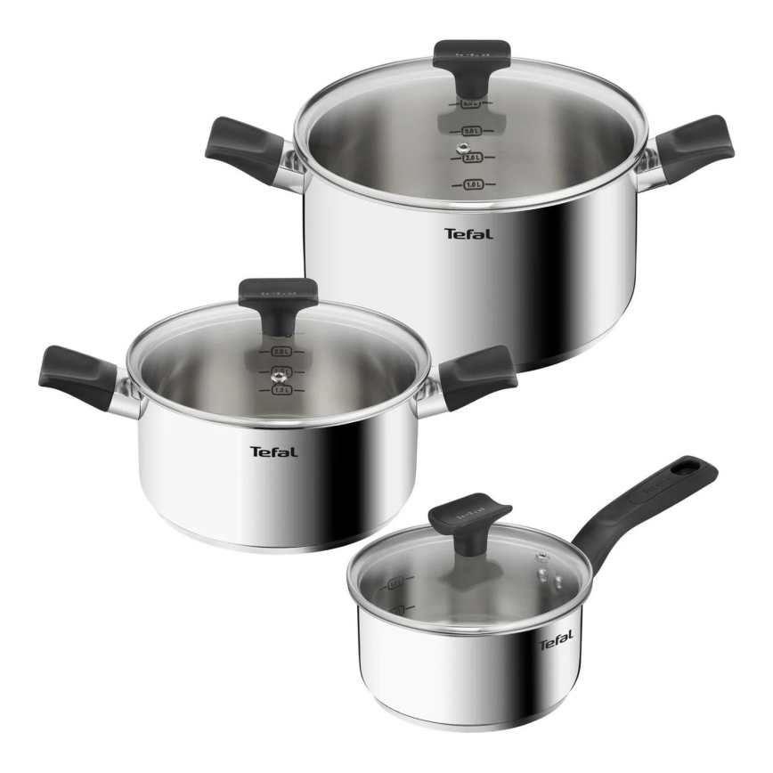 Tefal - Conjunto de panelas 6 pçs DELICIOUS aço inoxidável
