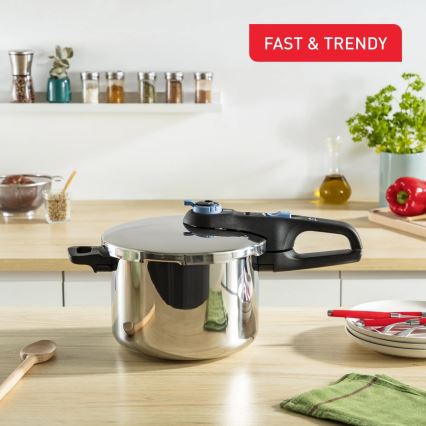 Tefal - Conjunto de panelas de pressão 4/6 l SECURE TRENDY em aço inoxidável