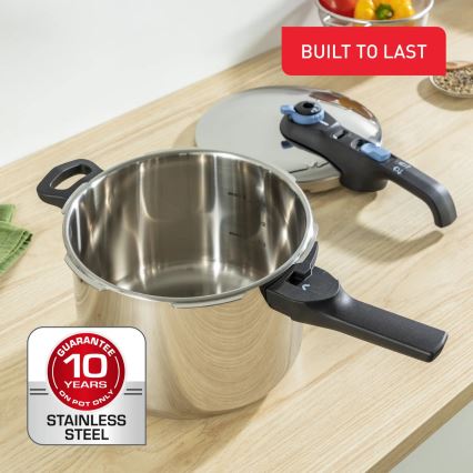 Tefal - Conjunto de panelas de pressão 4/6 l SECURE TRENDY em aço inoxidável