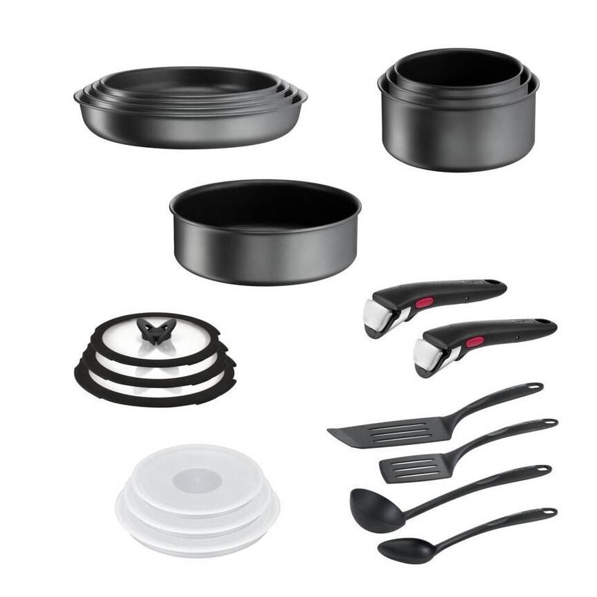 Tefal - Conjunto de panelas INGENIO DAILY CHEF ON, 20 peças, preto