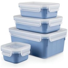 Tefal - Conjunto de recipientes para comida 4 pçs MSEAL COLOR azul