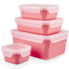 Tefal - Conjunto de recipientes para comida 4 pçs MSEAL COLOR rosa