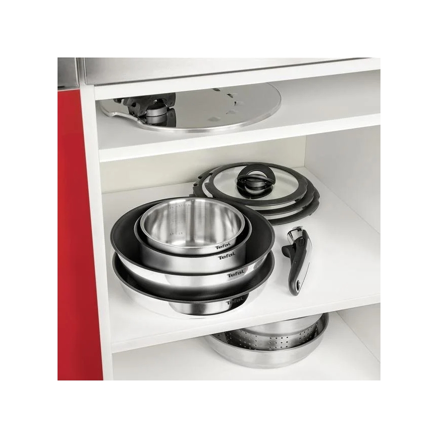 Tefal - Conjunto de utensílios de cozinha 10 unid. INGENIO EMOTION aço inoxidável
