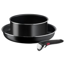Tefal - Conjunto de utensílios de cozinha 3 pçs INGENIO EASY COOK & CLEAN BLACK