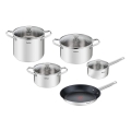 Tefal - Conjunto de utensílios de cozinha 9 peças COOK EAT em aço inoxidável