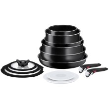 Tefal - Conjunto de utensílios para cozinha 13 unid. INGENIO EASY COOK & CLEAN BLACK