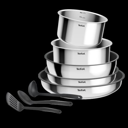 Tefal - Conjunto INGENIO COOK 9 peças em aço inoxidável