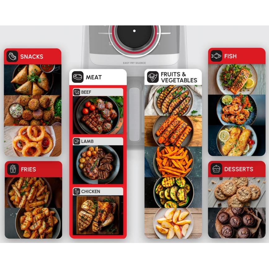 Tefal - Fritadeira sem óleo 5 l EASY FRY SILENCE SMART 1400-1670W/230V