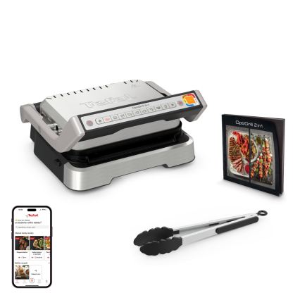 Tefal - Grelhador de contacto OPTIGRILL 2 em 1 2100 W / 230 V inox