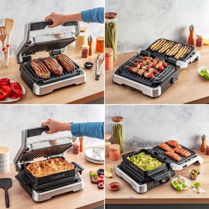 Tefal - Grelhador de contacto OPTIGRILL 2100W/230V, acabamento cromado fosco