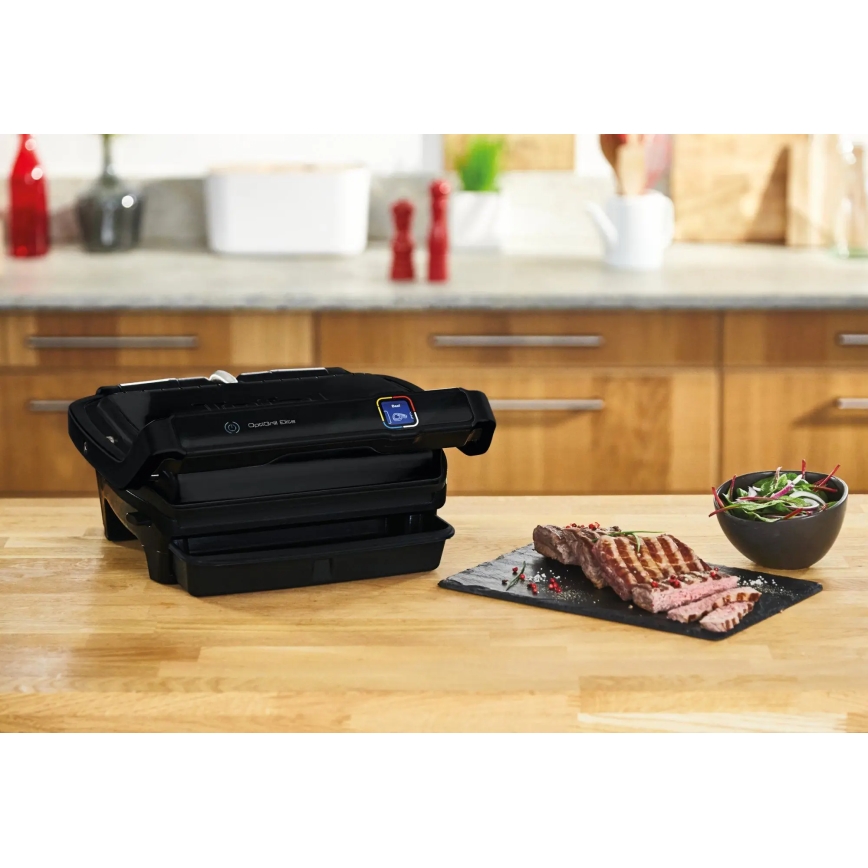 Tefal - Grelhador de contacto OPTIGRILL ELITE 2000W/230V preto