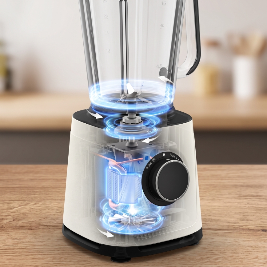 Tefal - Liquidificador de bancada 2 l PERFECTMIX ESSENTIAL 1200W/230V branco
