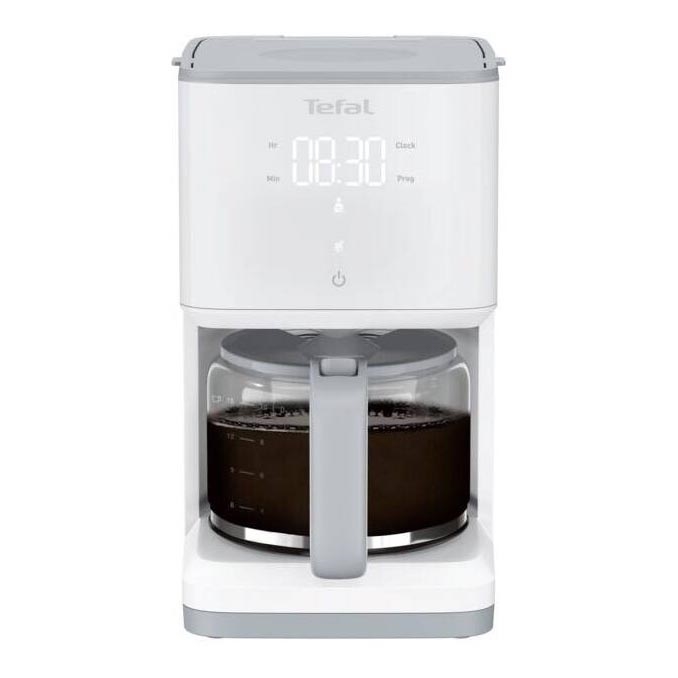 Tefal - Máquina de café de filtro com ecrã LCD SENSE 1000W/230V branco