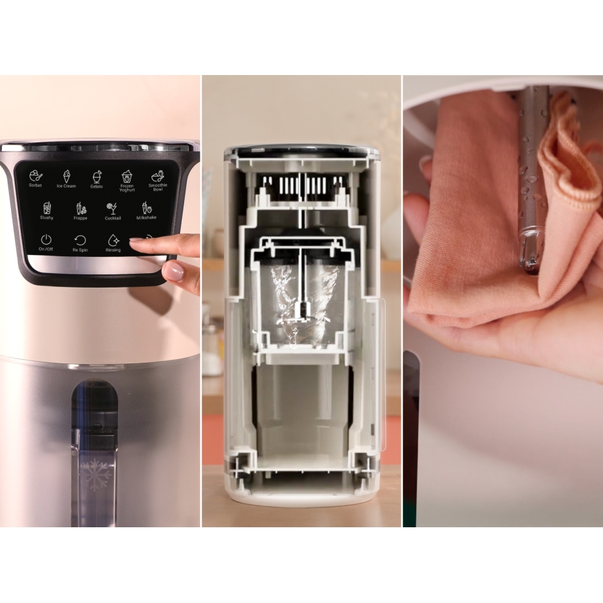 Tefal - Máquina de gelados DOLCI 6W/230V 1 l bege