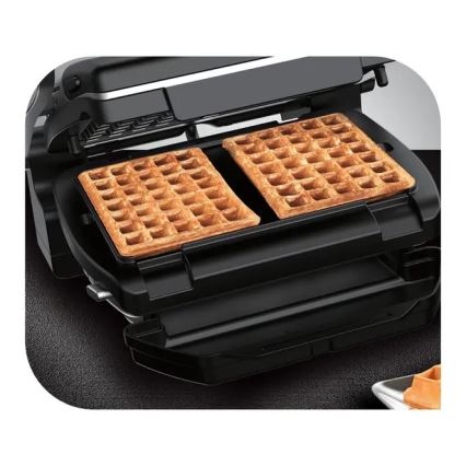 Tefal - Grelhador de contacto OPTIGRILL+ INOX WAFFLES 2000W/230V preto/cromado