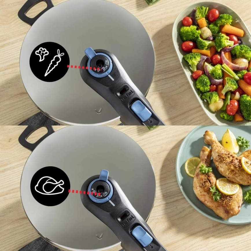 Tefal - Panela de pressão 4 l SECURE TRENDY aço inoxidável