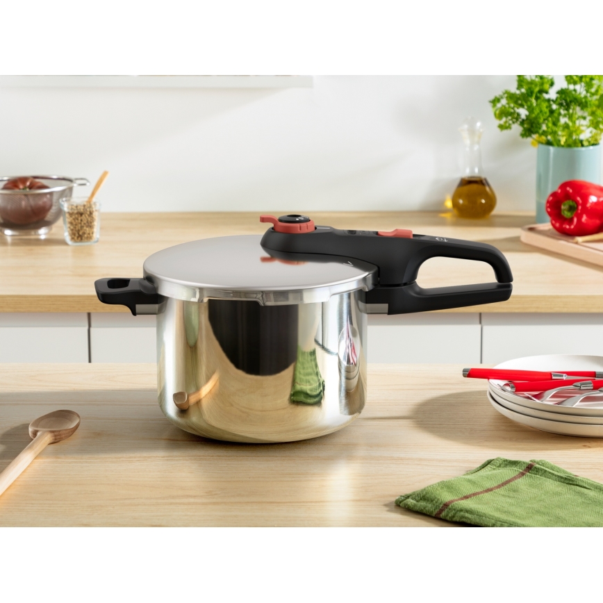 Tefal - Panela de pressão 6 L SECURE TRENDY + conjunto de 5 peças INGENIO EMOTION