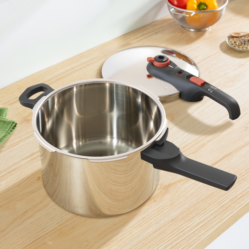 Tefal - Panela de pressão 6 L SECURE TRENDY + conjunto de 5 peças INGENIO EMOTION