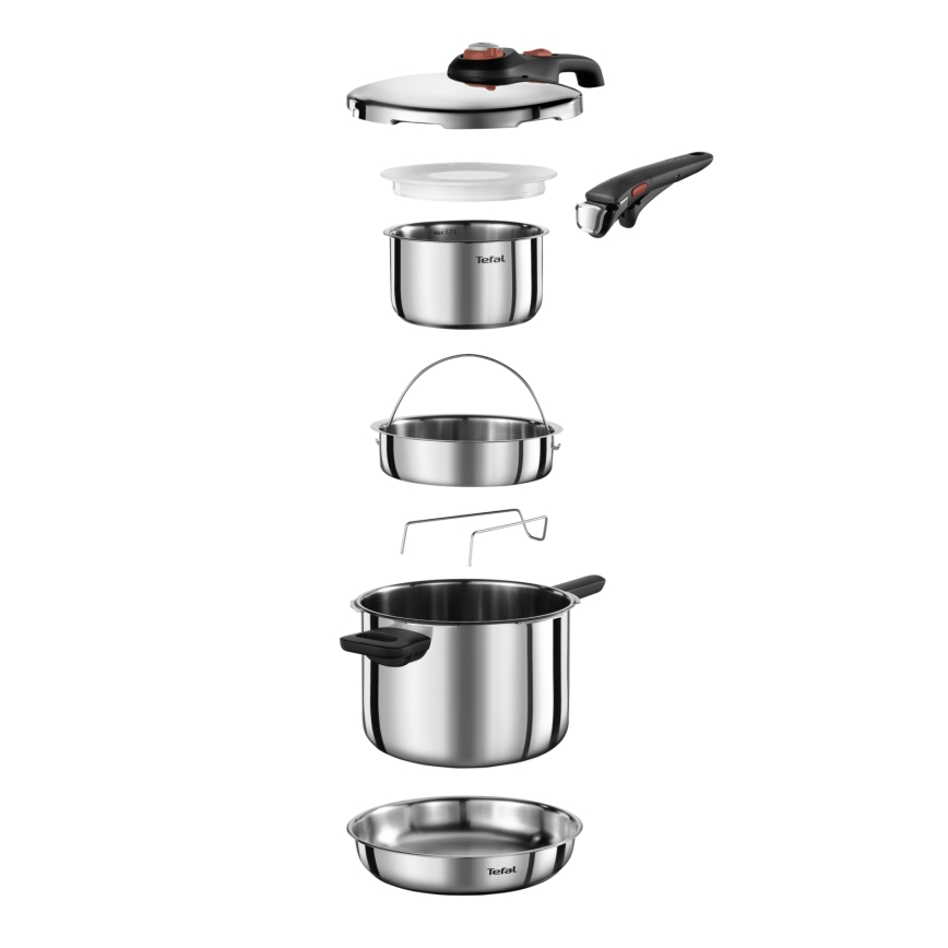 Tefal - Panela de pressão 6 L SECURE TRENDY + conjunto de 5 peças INGENIO EMOTION