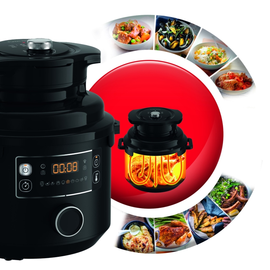 Tefal - Panela de pressão elétrica multifuncional 7,6 l 1200W/230V preta