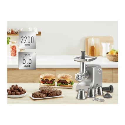 Tefal - Picador de carne 8em1 2200W/230V prateado