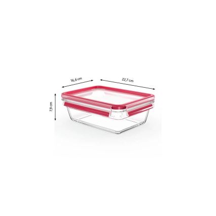 Tefal - Pote para alimentos 1,3 l MSEAL GLASS vermelho/vidro