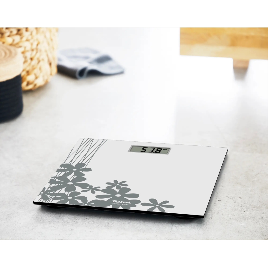 Tefal - Balança pessoal digital PREMISS 1xCR2032 cinza