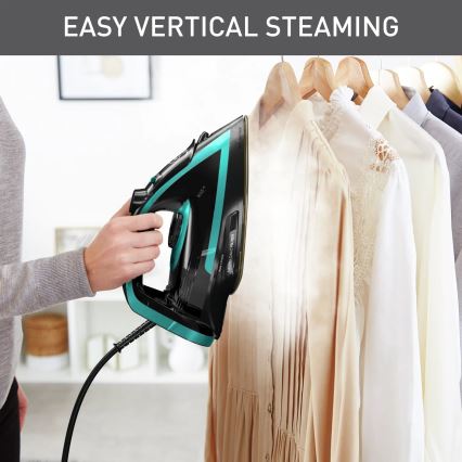 Tefal - Ferro a vapor PUREGLISS 3000W/230V turquesa/preto