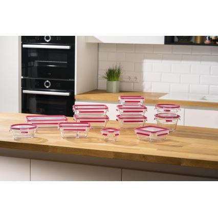 Tefal - Recipiente para alimentos 0,8 l MSEAL GLASS vermelho/vidro