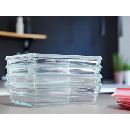 Tefal - Recipiente para alimentos 0,8 l MSEAL GLASS vermelho/vidro