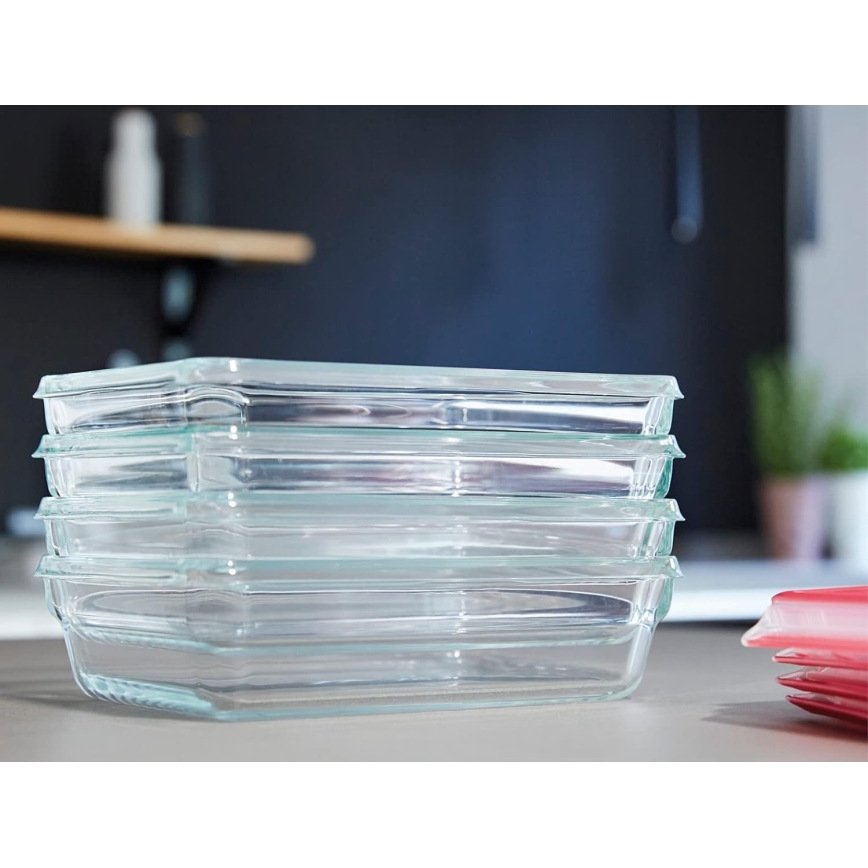 Tefal - Recipiente para alimentos 0,8 l MSEAL GLASS vermelho/vidro