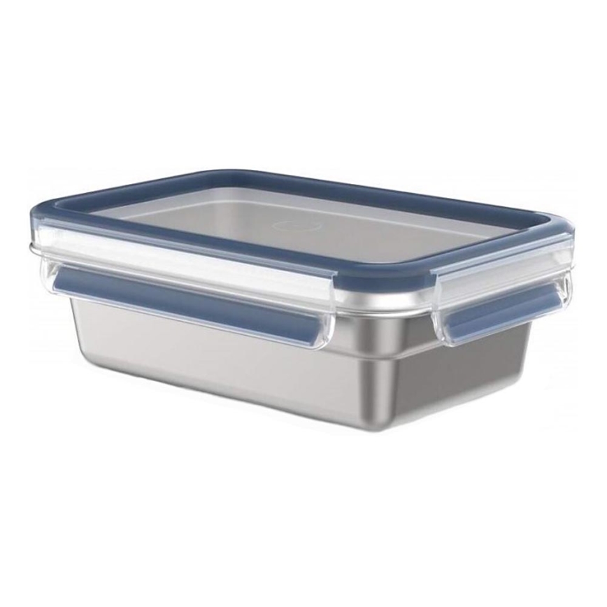 Tefal - Recipiente para alimentos 0,8 l MSEAL STEEL azul/aço inoxidável
