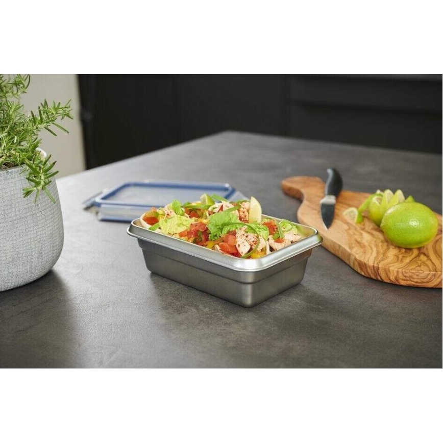 Tefal - Recipiente para alimentos 0,8 l MSEAL STEEL azul/aço inoxidável