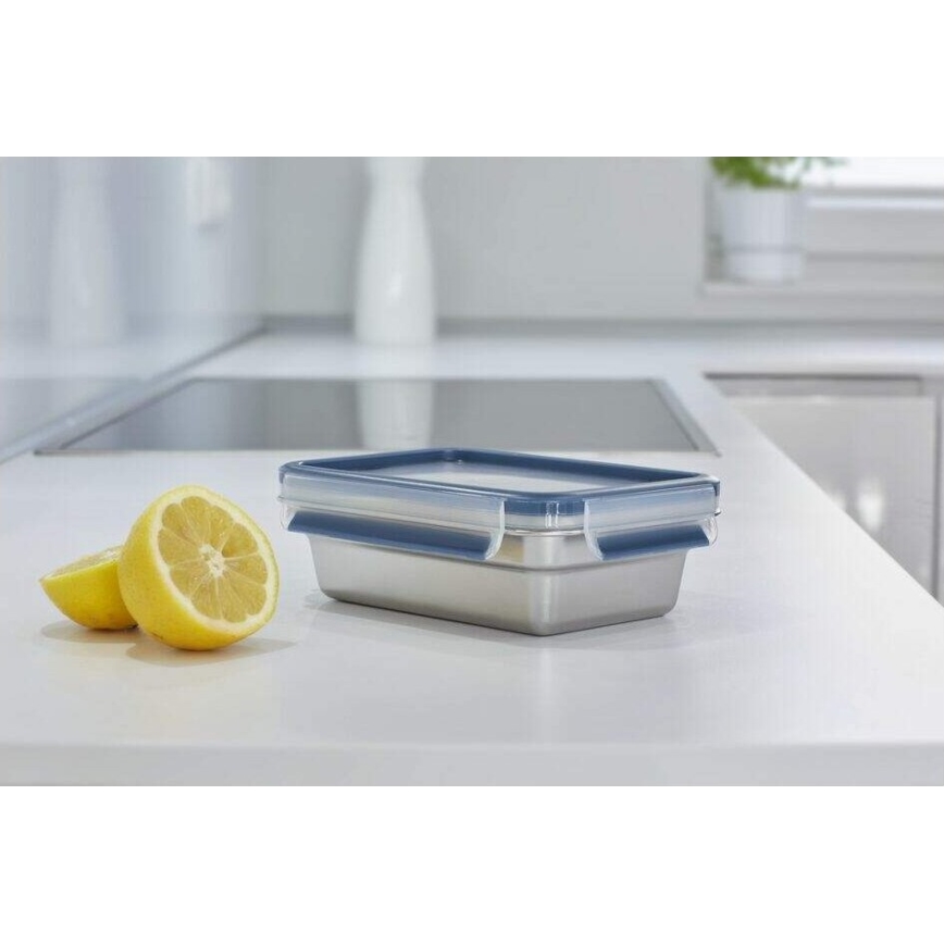 Tefal - Recipiente para alimentos 0,8 l MSEAL STEEL azul/aço inoxidável