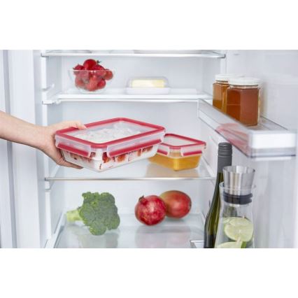 Tefal - Recipiente para alimentos 0,85 l MSEAL GLASS vermelho/vidro