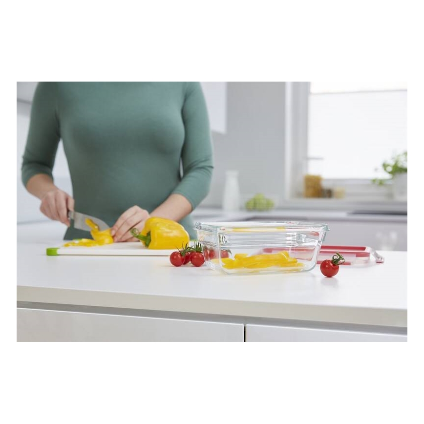 Tefal - Recipiente para alimentos 0,85 l MSEAL GLASS vermelho/vidro