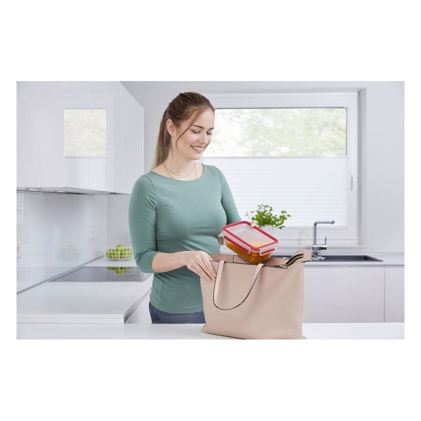 Tefal - Recipiente para alimentos 0,85 l MSEAL GLASS vermelho/vidro