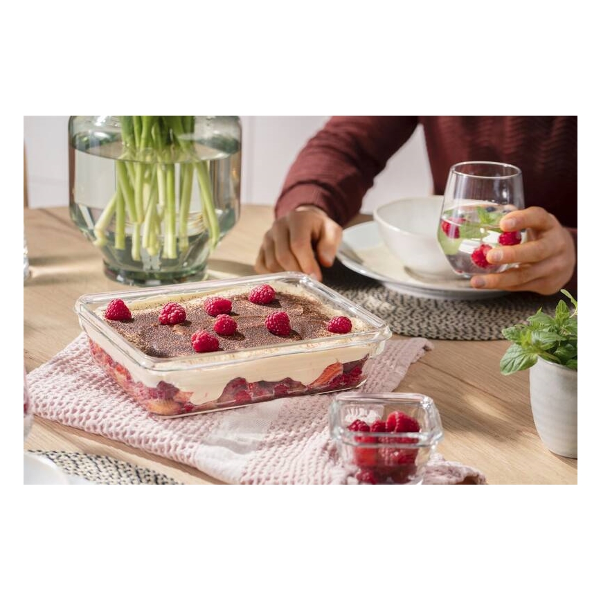 Tefal - Recipiente para alimentos 3 l MSEAL GLASS vermelho/copo