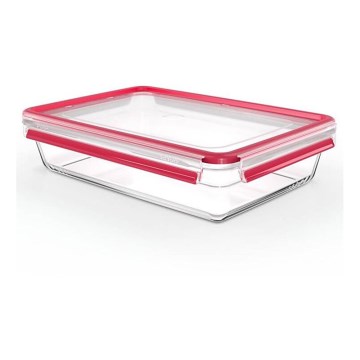 Tefal - Recipiente para alimentos 3 l MSEAL GLASS vermelho/vidro