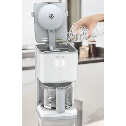 Tefal - Máquina de café de filtro com ecrã LCD SENSE 1000W/230V branco