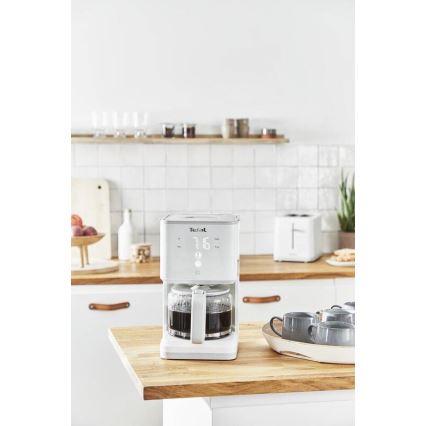 Tefal - Máquina de café de filtro com ecrã LCD SENSE 1000W/230V branco
